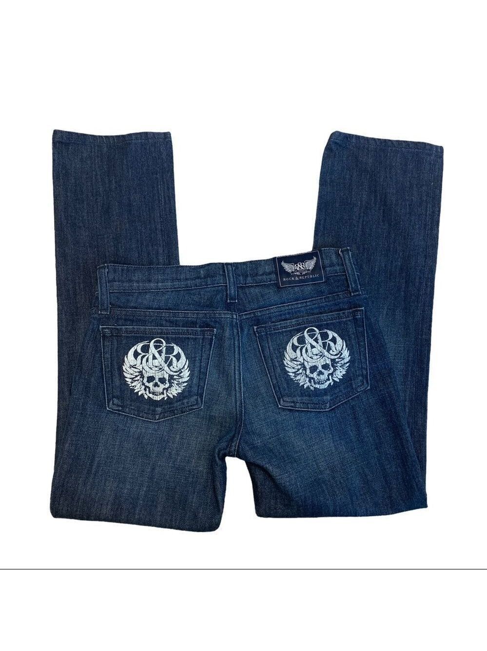 ROCK & Republic blue denim jeans Sz 26 western stampede rodeo